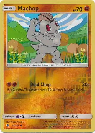 62/145 Machop GRI Common Reverse Holo