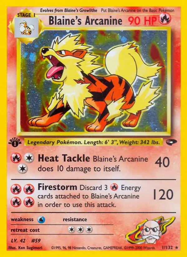 Blaine's Arcanine Gym Challenge 1/132 Rare Holo