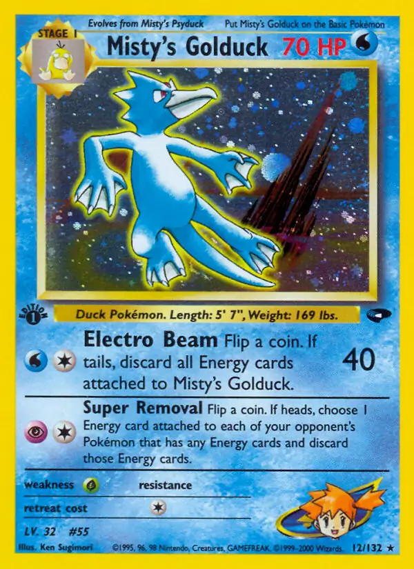 Misty's Golduck Gym Challenge 12/132 Rare Holo