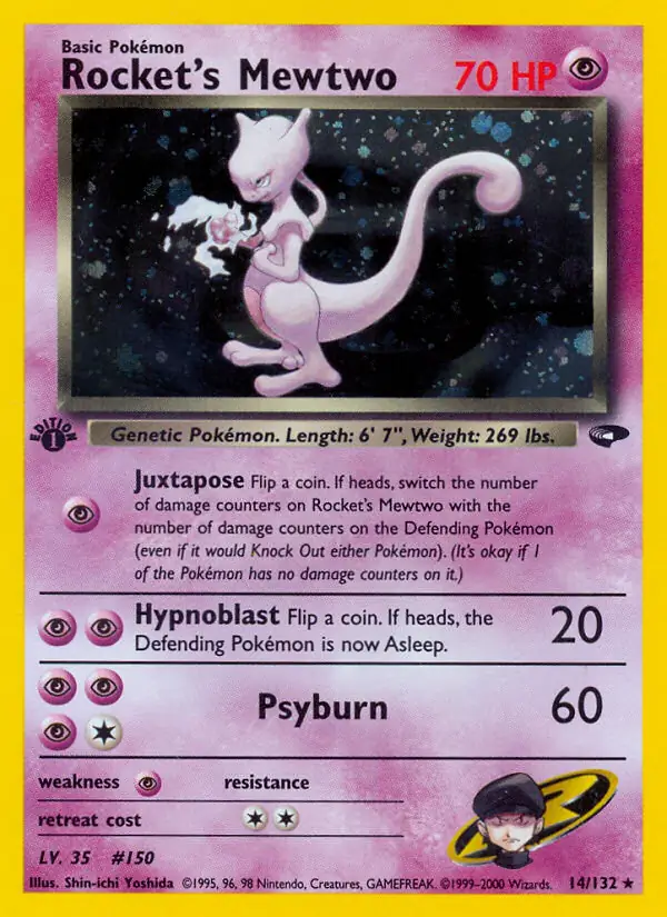 Rocket's Mewtwo Gym Challenge 14/132 Rare Holo