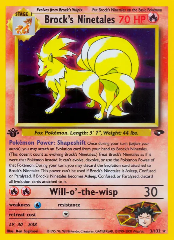 Brock's Ninetales Gym Challenge 3/132 Rare Holo