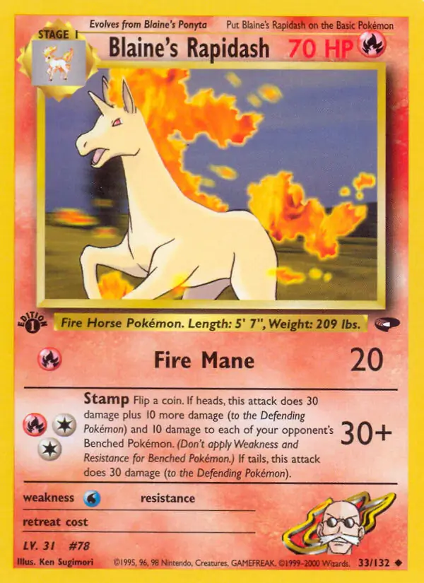 Blaine's Rapidash Gym Challenge 33/132 Uncommon