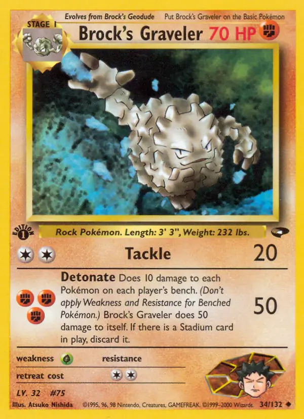 Brock's Graveler Gym Challenge 34/132 Uncommon