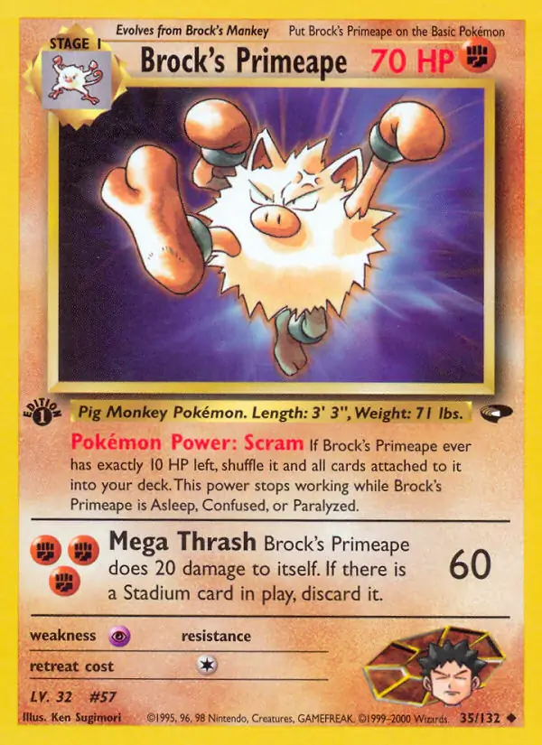 Brock's Primeape Gym Challenge 35/132 Uncommon