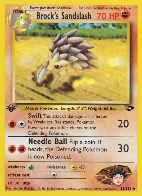 Brock's Sandslash Gym Challenge 36/132 Uncommon