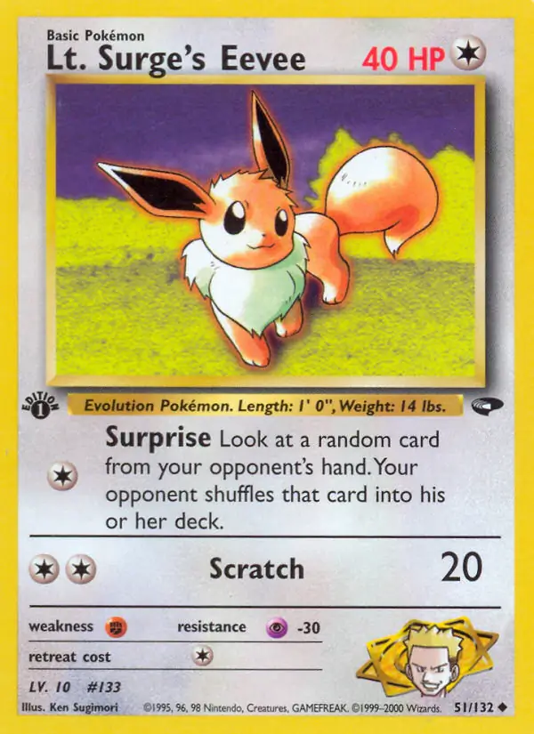 Lt. Surge's Eevee Gym Challenge 51/132 Uncommon