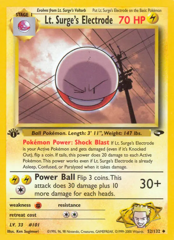 Lt. Surge's Electrode Gym Challenge 52/132 Uncommon