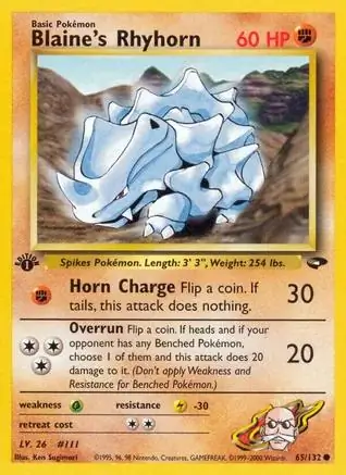 Blaine's Rhyhorn Gym Challenge 65/132 Common
