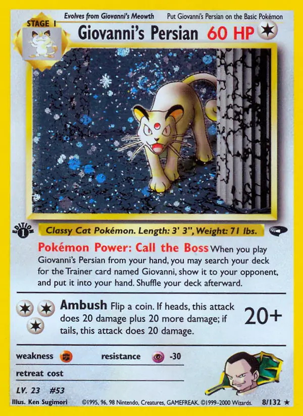 Giovanni's Persian Gym Challenge 8/132 Rare Holo
