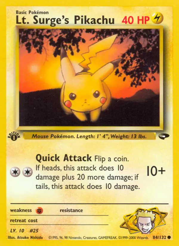 Lt. Surge's Pikachu Gym Challenge 84/132 Common