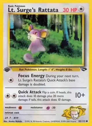 Lt. Surge's Rattata Gym Challenge 85/132 Common