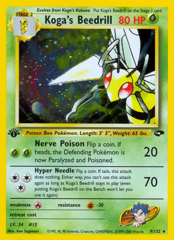 Koga's Beedrill Gym Challenge 9/132 Rare Holo