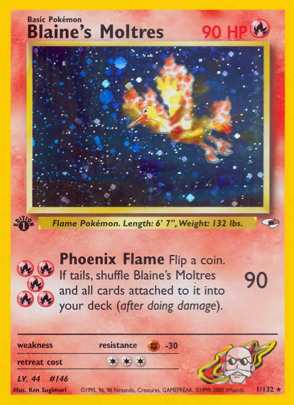 Blaine's Moltres Gym Heroes 1/132 Rare Holo
