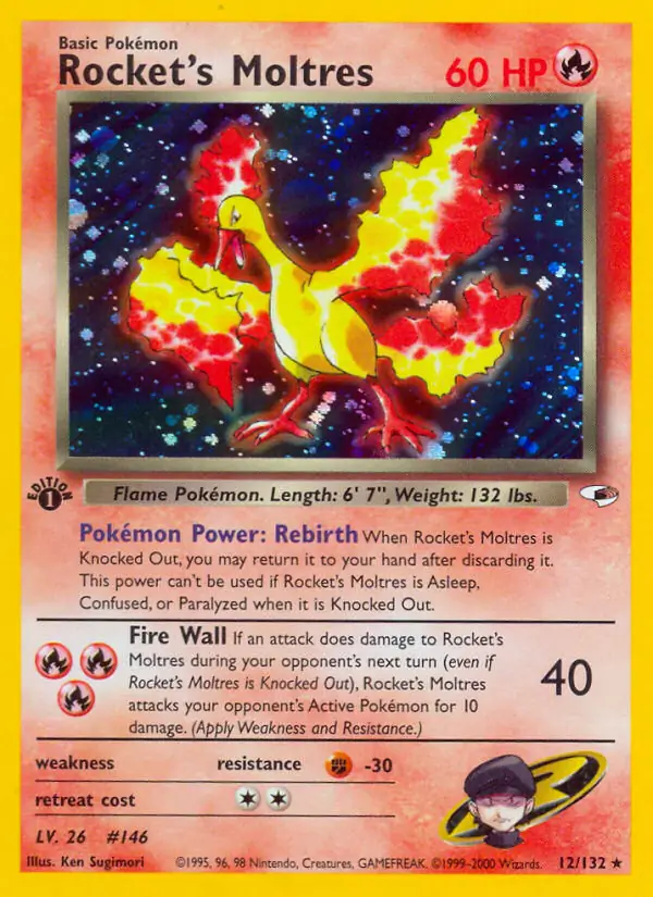 Rocket's Moltres Gym Heroes 12/132 Rare Holo
