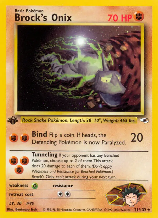 Brock's Onix Gym Heroes 21/132 Rare