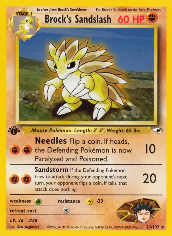 Brock's Sandslash Gym Heroes 23/132 Rare