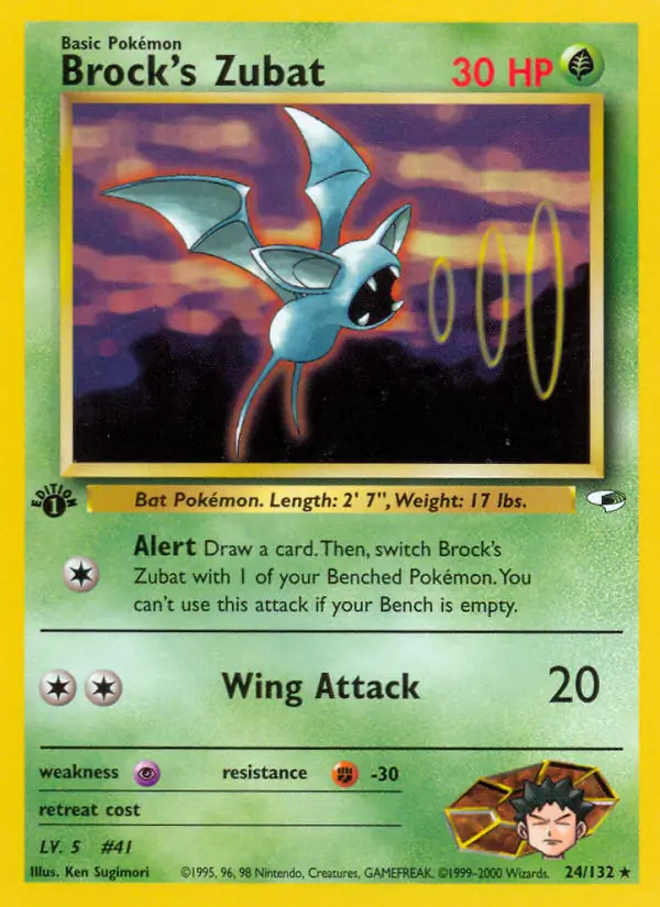Brock's Zubat Gym Heroes 24/132 Rare