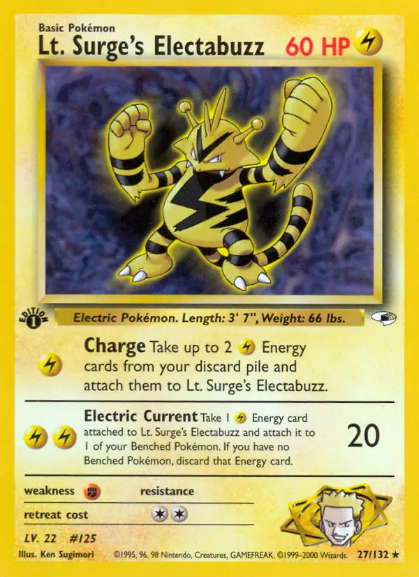 Lt. Surge's Electabuzz Gym Heroes 27/132 Rare