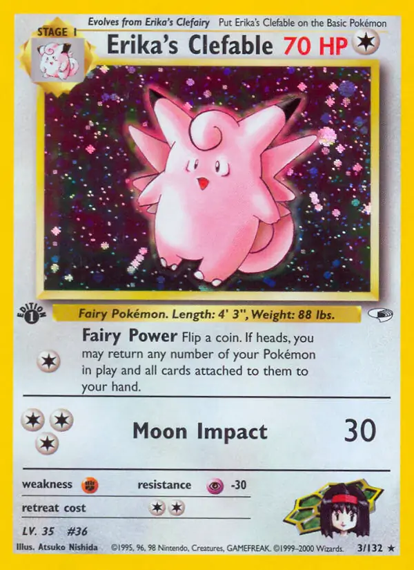 Erika's Clefable Gym Heroes 3/132 Rare Holo