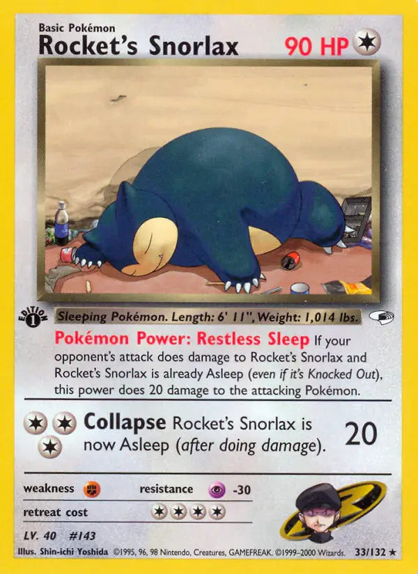 Rocket's Snorlax Gym Heroes 33/132 Rare