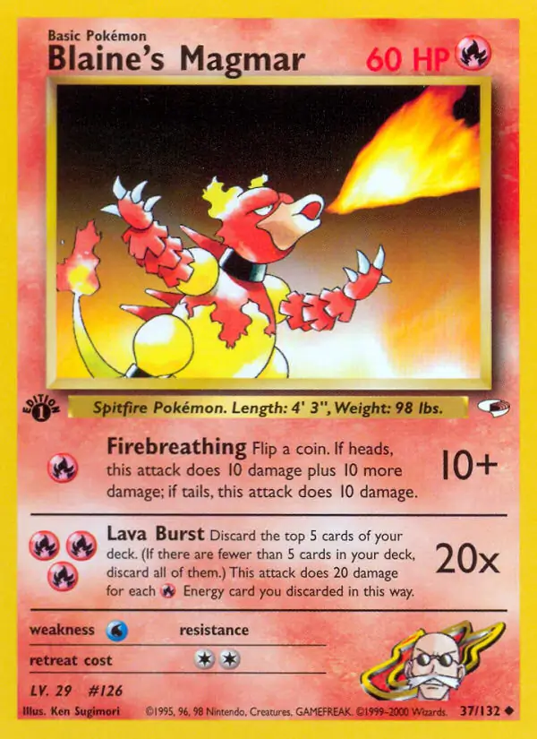 Blaine's Magmar Gym Heroes 37/132 Uncommon