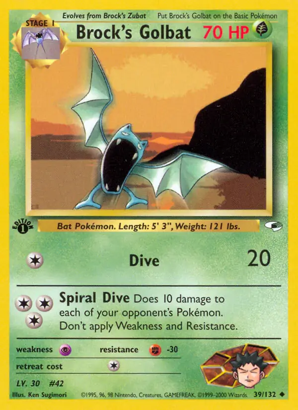 Brock's Golbat Gym Heroes 39/132 Uncommon
