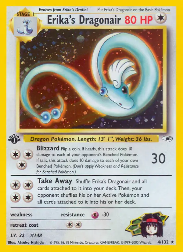 Erika's Dragonair Gym Heroes 4/132 Rare Holo