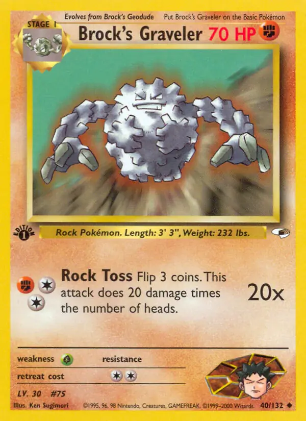 Brock's Graveler Gym Heroes 40/132 Uncommon