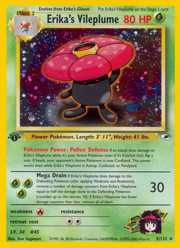 Erika's Vileplume Gym Heroes 5/132 Rare Holo