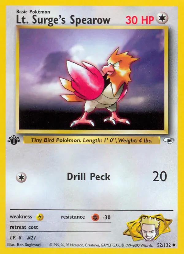 Lt. Surge's Spearow Gym Heroes 52/132 Uncommon