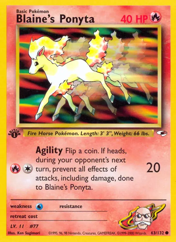 Blaine's Ponyta Gym Heroes 63/132 Common