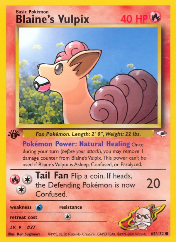 Blaine's Vulpix Gym Heroes 65/132 Common