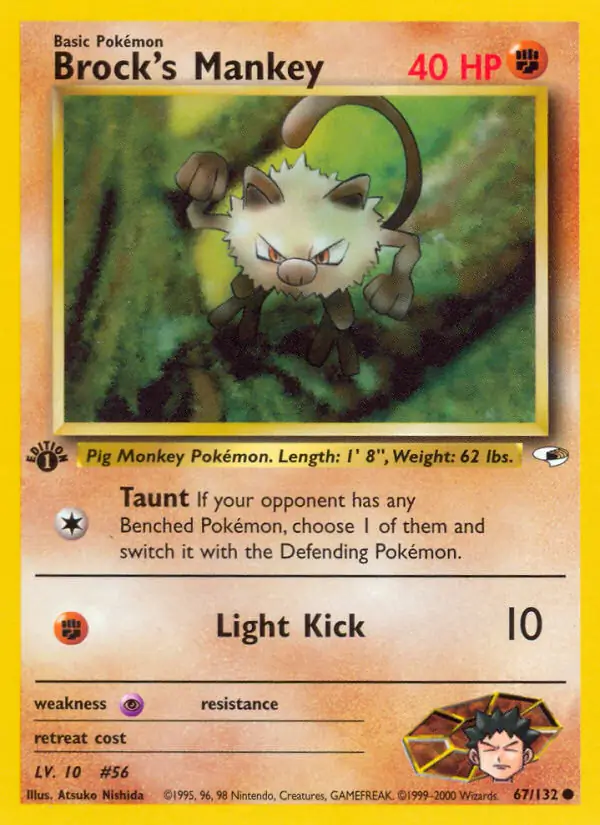 Brock's Mankey Gym Heroes 67/132 Common