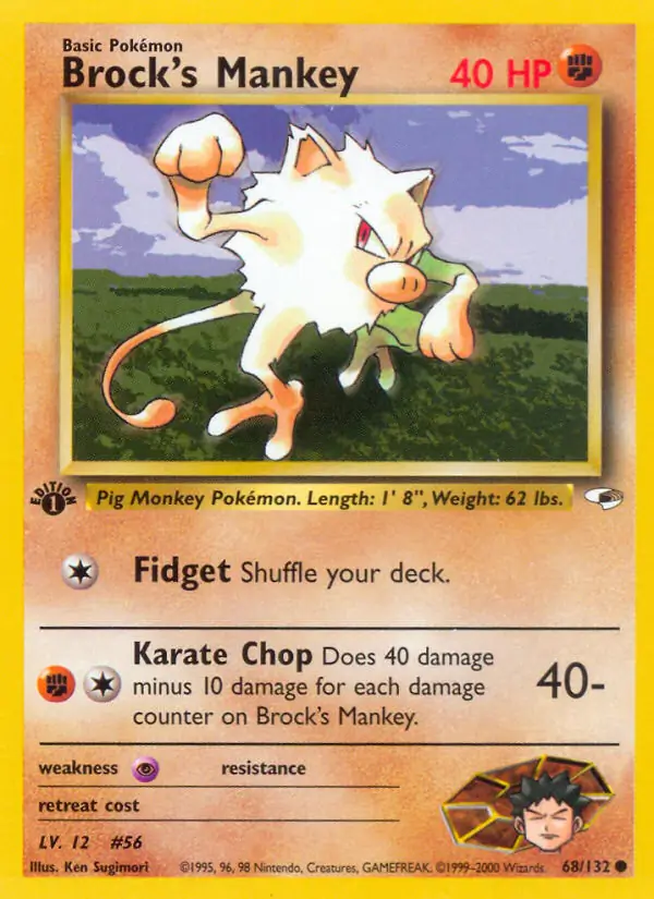 Brock's Mankey Gym Heroes 68/132 Common