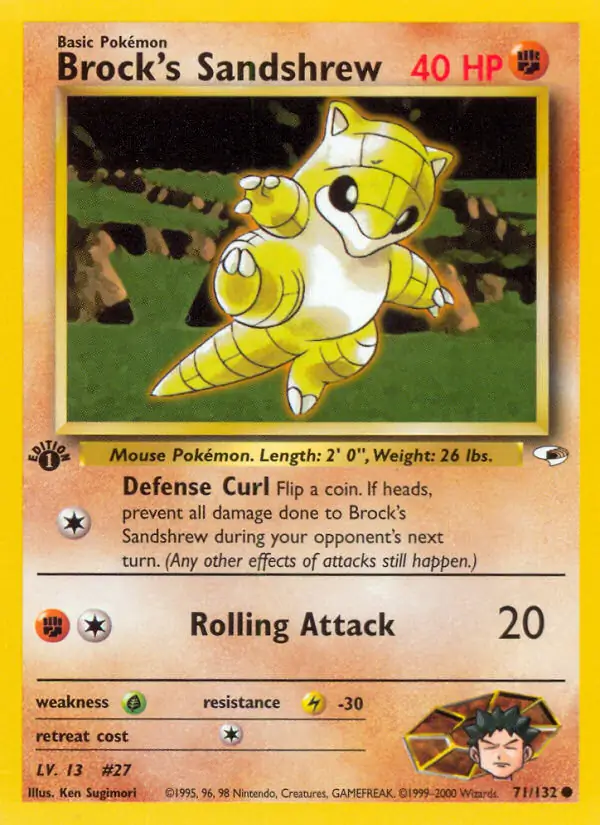 Brock's Sandshrew Gym Heroes 71/132 Common