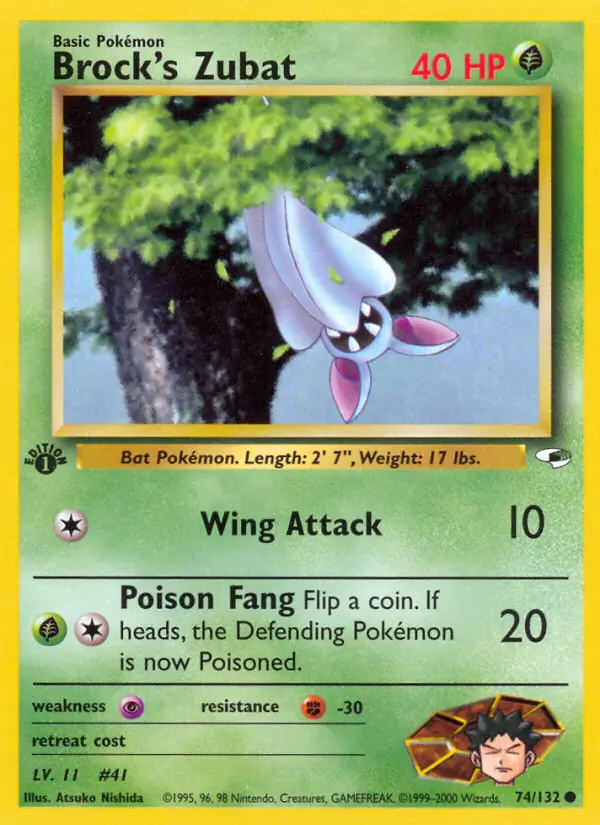 Brock's Zubat Gym Heroes 74/132 Common