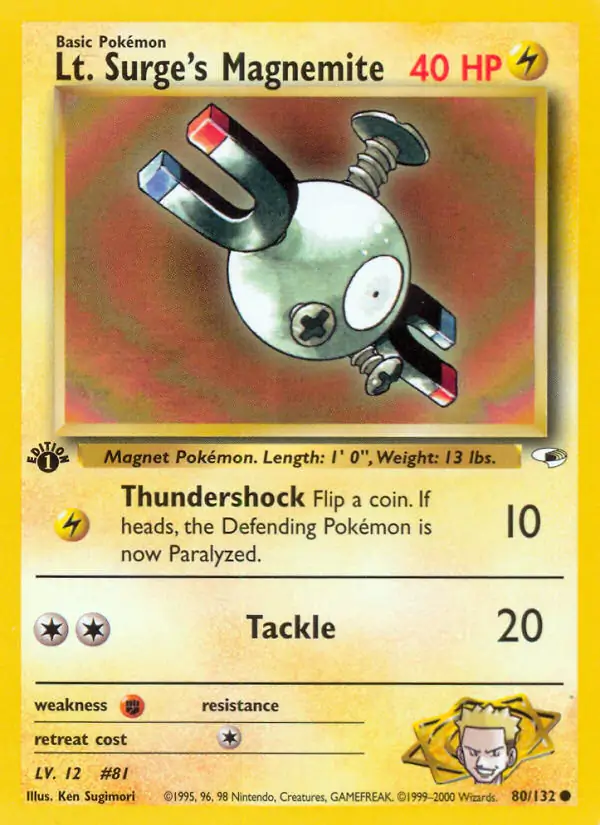 Lt. Surge's Magnemite Gym Heroes 80/132 Common