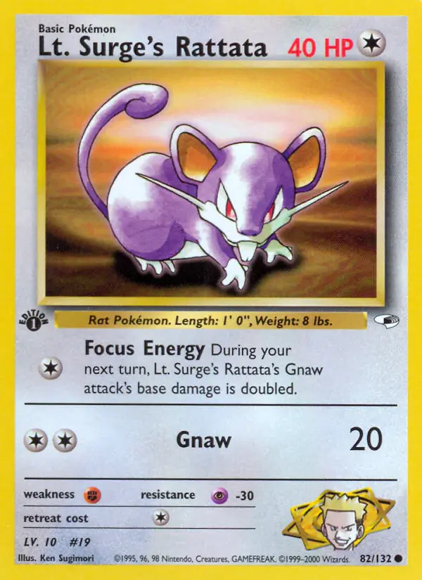 Lt. Surge's Rattata Gym Heroes 82/132 Common