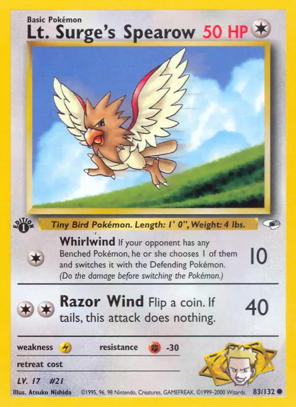 Lt. Surge's Spearow Gym Heroes 83/132 Common