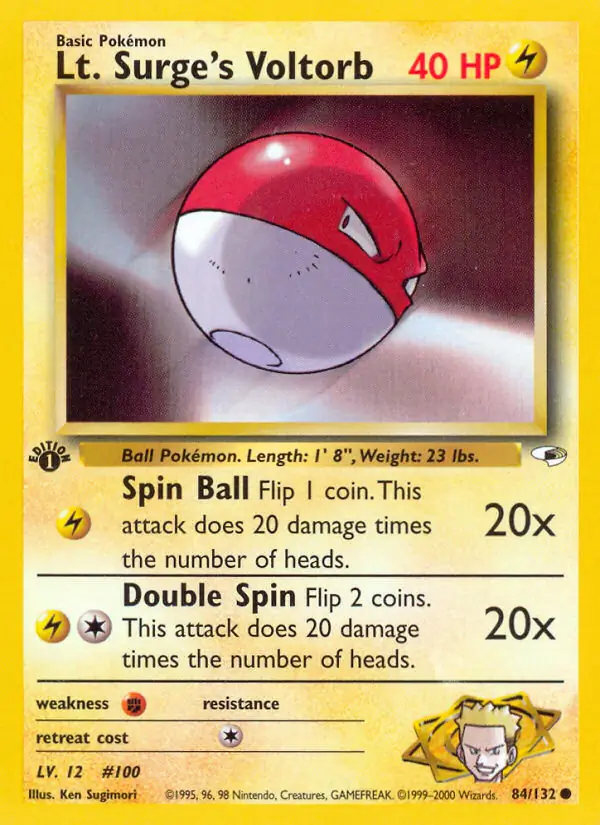 Lt. Surge's Voltorb Gym Heroes 84/132 Common