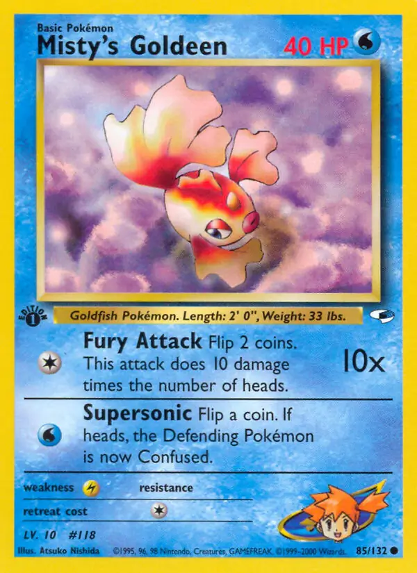 Misty's Goldeen Gym Heroes 85/132 Common