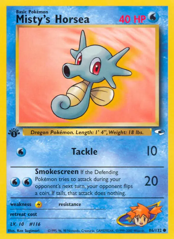 Misty's Horsea Gym Heroes 86/132 Common