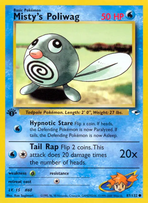 Misty's Poliwag Gym Heroes 87/132 Common