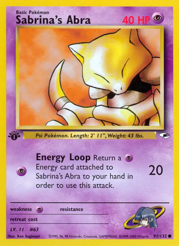 Sabrina's Abra Gym Heroes 91/132 Common