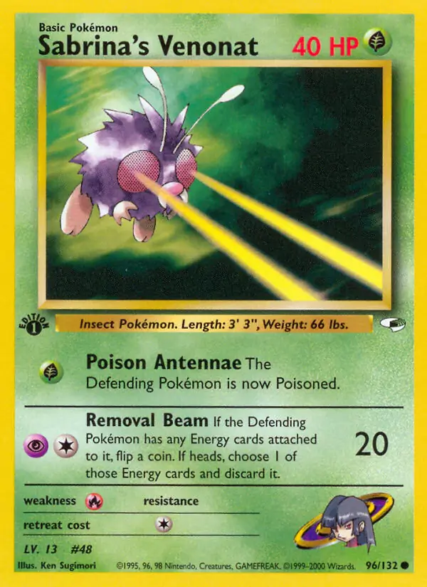 Sabrina's Venonat Gym Heroes 96/132 Common