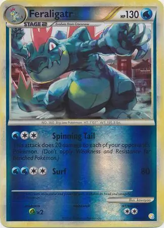 Feraligatr HeartGold & SoulSilver 20/123 Rare Reverse Holo