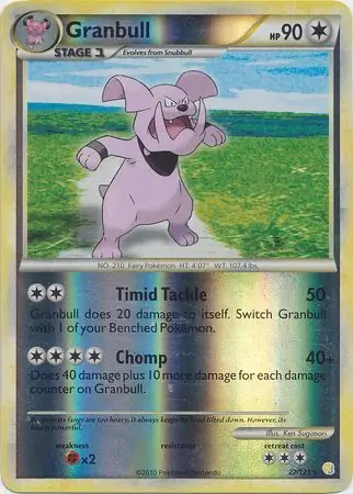 22/123 Granbull HS Rare Reverse Holo