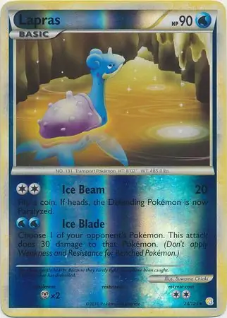 24/123 Lapras HS Rare Reverse Holo