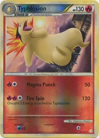 Typhlosion HeartGold & SoulSilver 32/123 Rare Reverse Holo