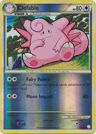 3/123 Clefable HS Rare Holo Reverse Holo
